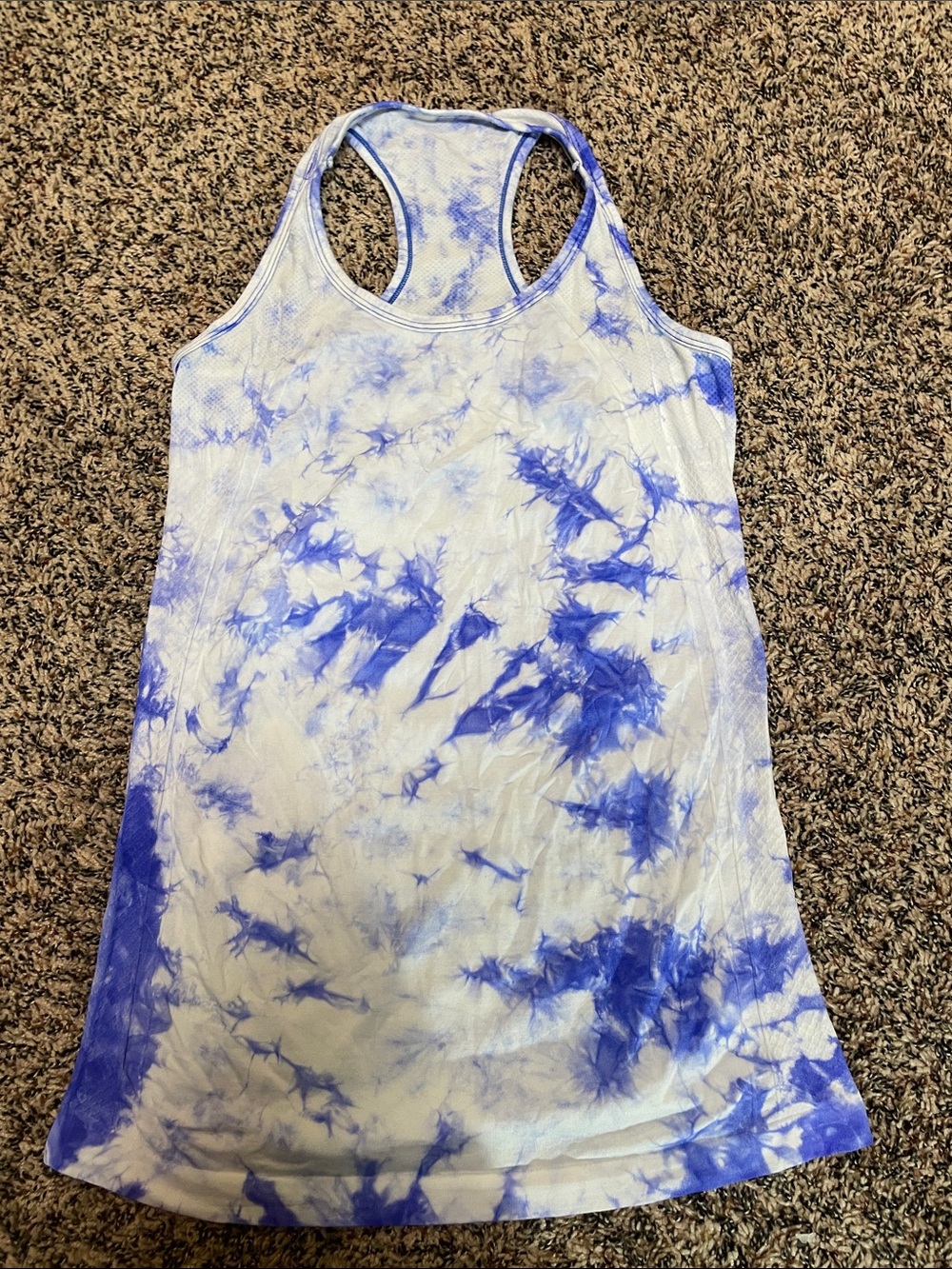 Women’s Lounge Racerback Tank Top - Blue Tie-Dye P2P 15.5” GUC